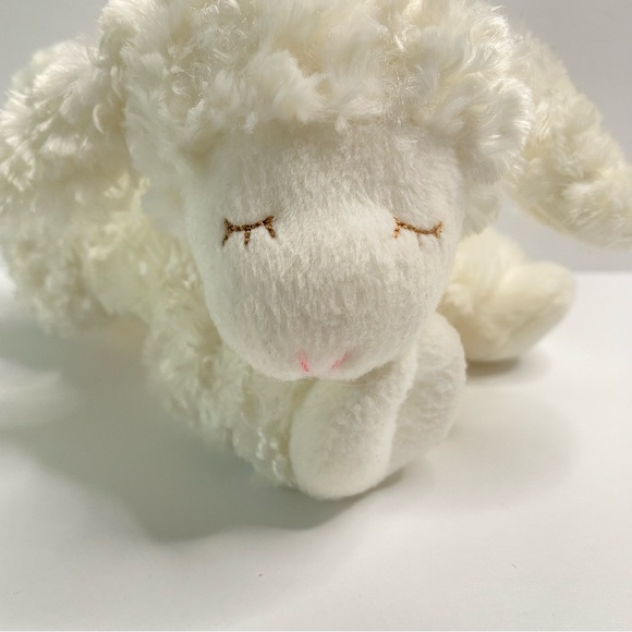 Baby Gund White Winky Sleeping Lamb w/ Rattle 8" Plush  Stuffed Toy - Picture 1 of 4
